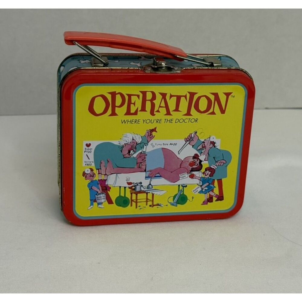 1997 Hasbro Operation Mini Metal Lunch Box Tin Game Collectible 5.5"